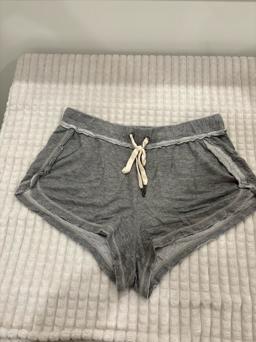 Women's Gray Lounge Shorts with Drawstring